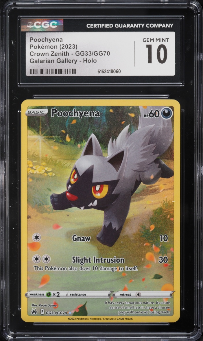 2023 Pokemon Sword & Shield Crown Zenith Full Art Poochyena #GG33 CGC 10 GEM MINT