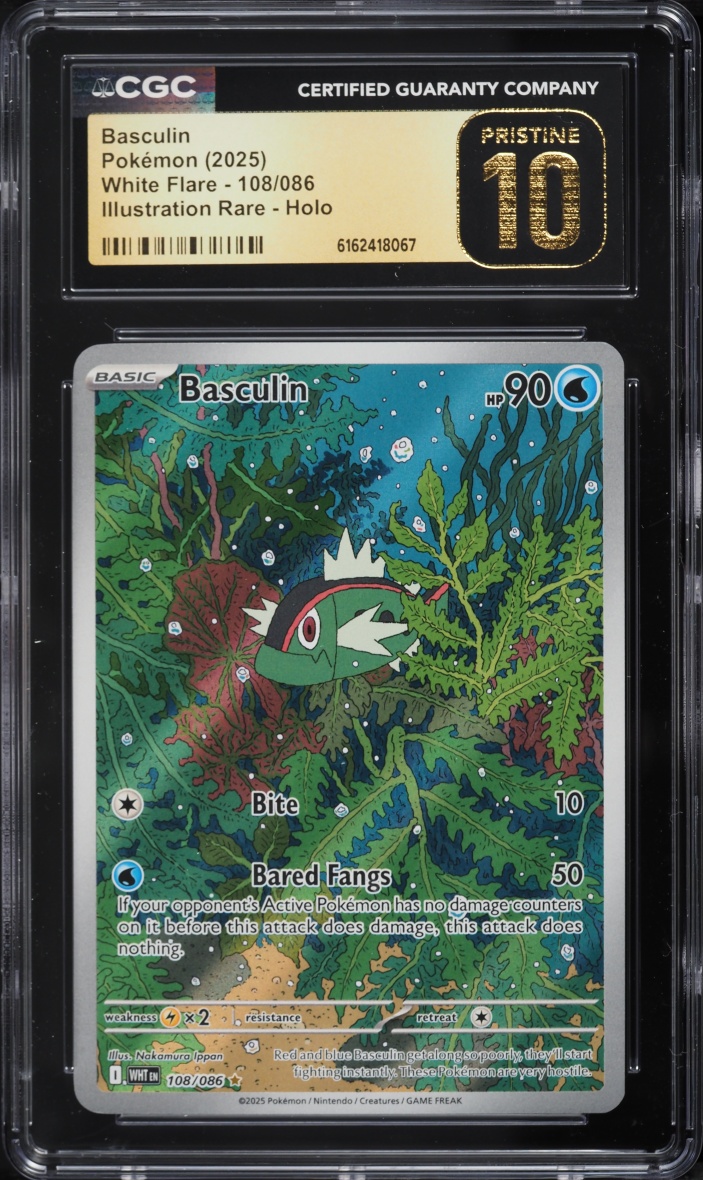 2025 Pokemon Scarlet & Violet White Flare IR Basculin #108 CGC 10 PRISTINE