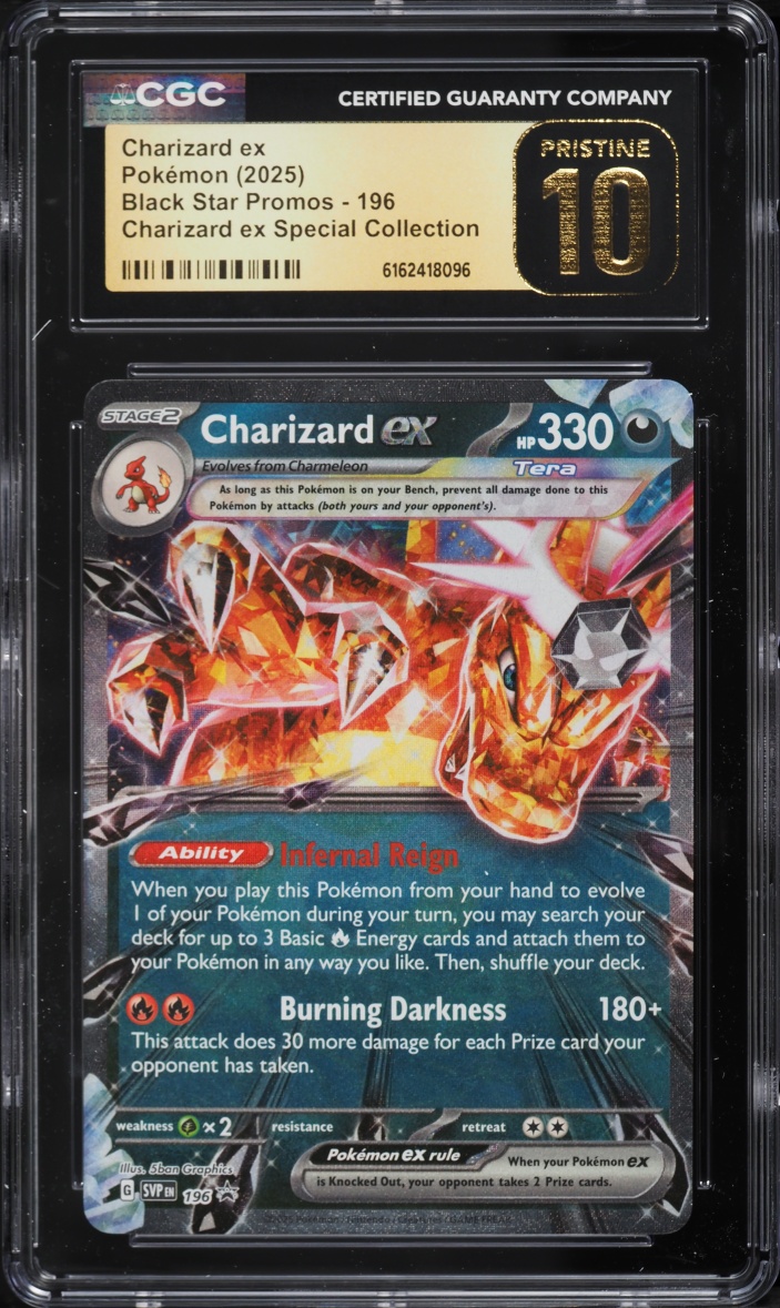 2025 Pokemon Scarlet & Violet Promo Special Collection Holo Charizard EX #196 CGC 10 PRISTINE
