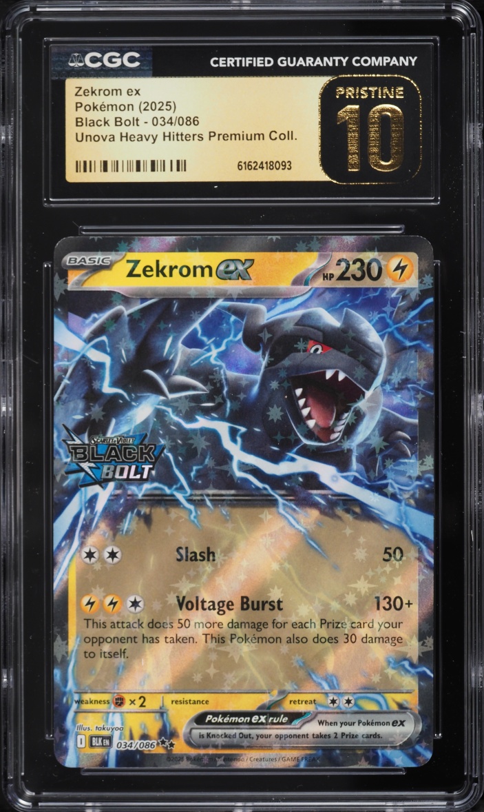 2025 Pokemon Scarlet & Violet Black Bolt Unova Heavy Hitters Holo Zekrom ex #34 CGC 10 PRISTINE
