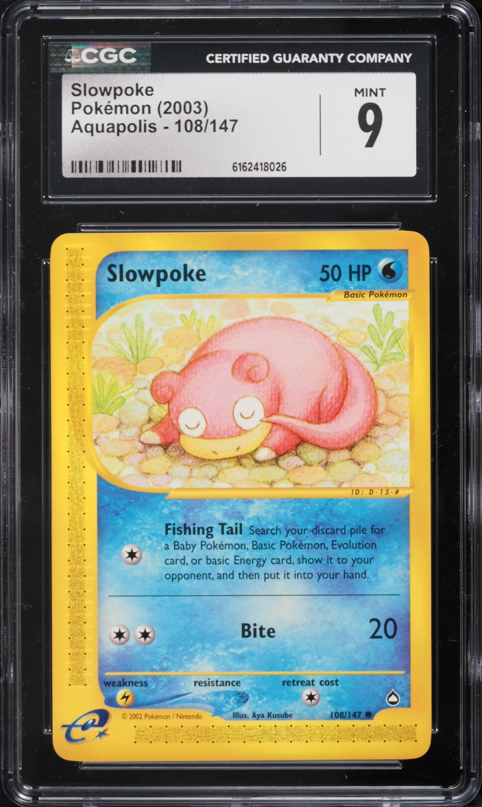 2003 Pokemon Aquapolis Slowpoke #108 CGC 9 MINT