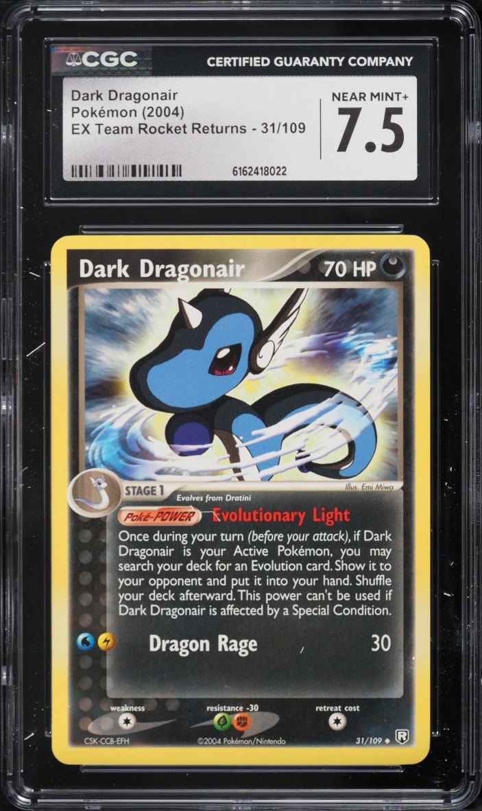 2004 Pokemon EX Team Rocket Returns Dark Dragonair #31 CGC 7.5 NRMT+