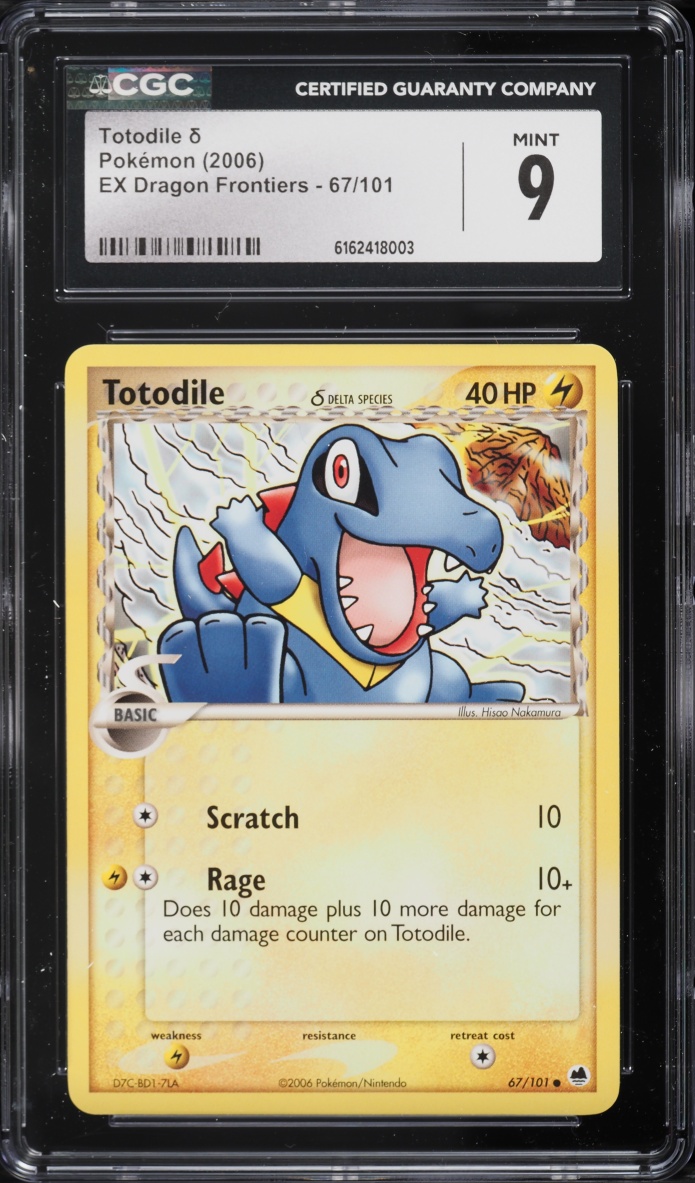 2006 Pokemon EX Dragon Frontiers Totodile #67 CGC 9 MINT