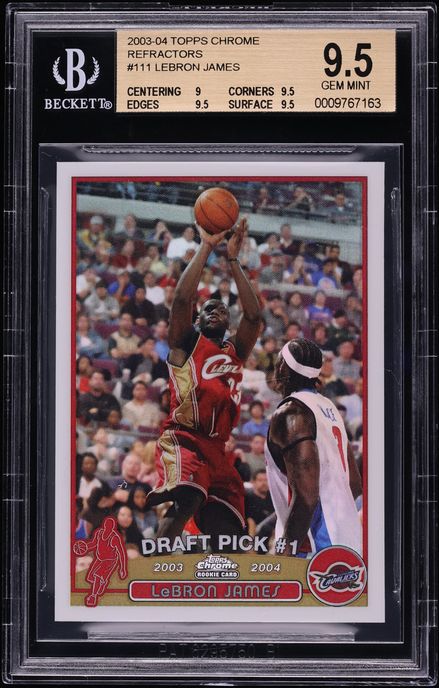 2003 Topps Chrome Refractor LeBron James ROOKIE #111 BGS 9.5 GEM MINT