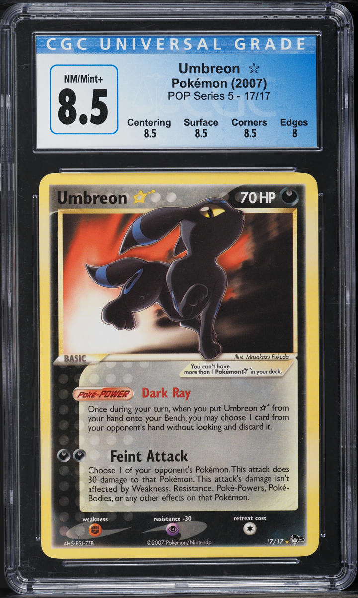 2007 Pokemon Pop Series 5 Umbreon Gold Star #17 CGC 8.5 NM-MT+