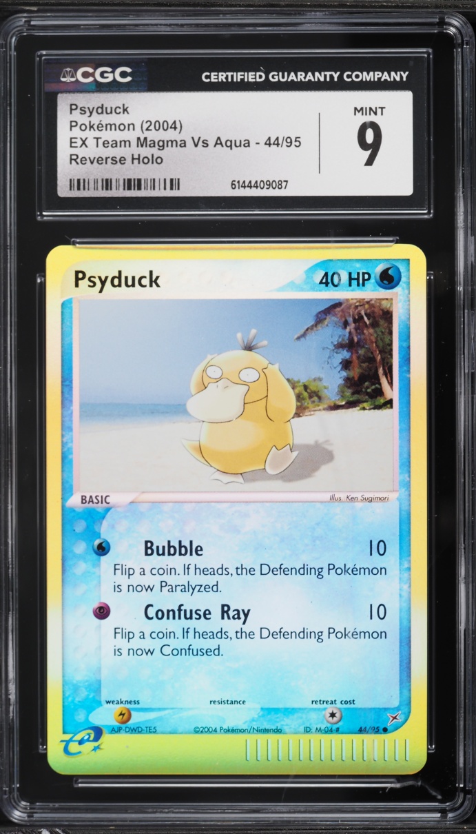 2004 Pokemon EX Team Magma VS Aqua Reverse Holo Psyduck #44 CGC 9 MINT