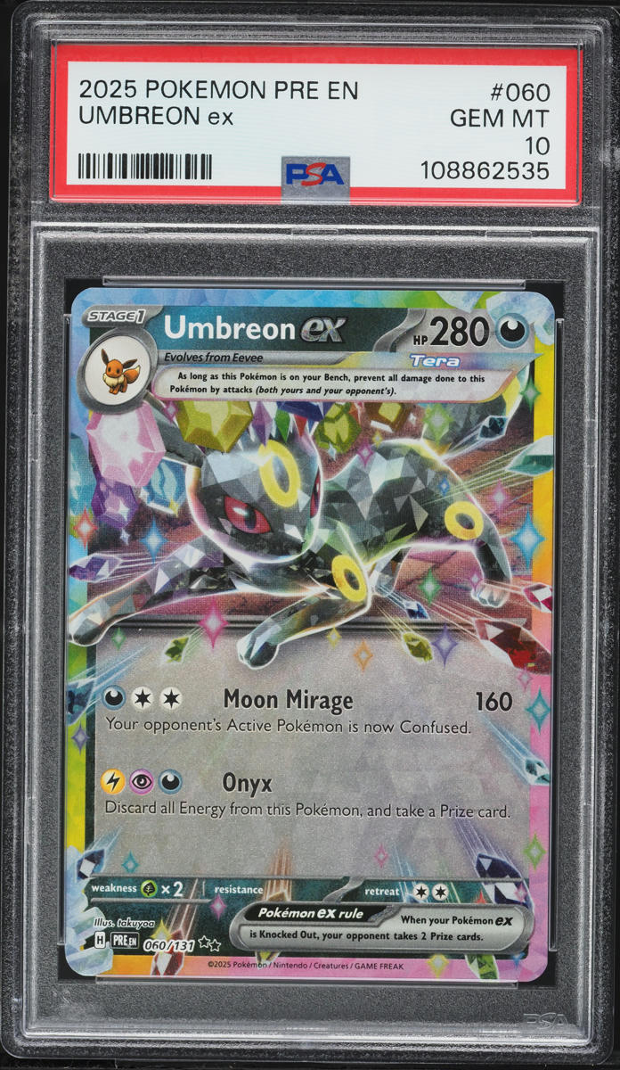 2025 Pokemon Scarlet & Violet Prismatic Evolutions Holo Umbreon ex #60 PSA 10 GEM MINT