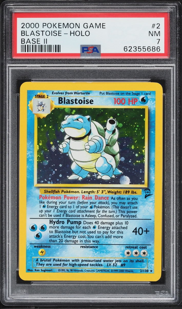 2000 Pokemon Base Set 2 Holo Blastoise #2 PSA 7 NRMT