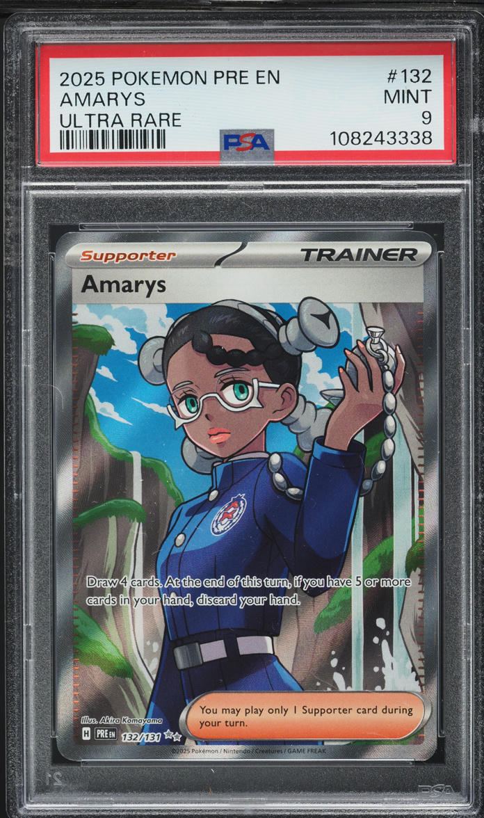 2025 Pokemon SV Prismatic Evolutions Full Art Amarys 132 PSA