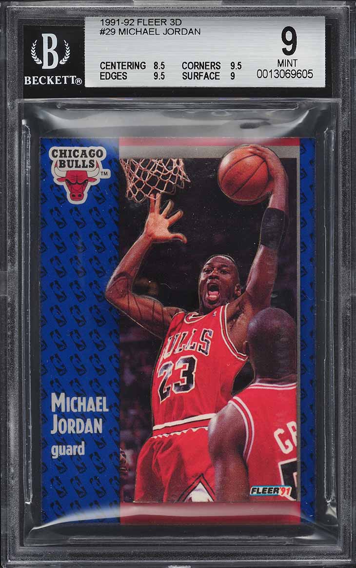 1991 Fleer 3-D Wrapper Redemption Michael Jordan #29 BGS 9 MINT