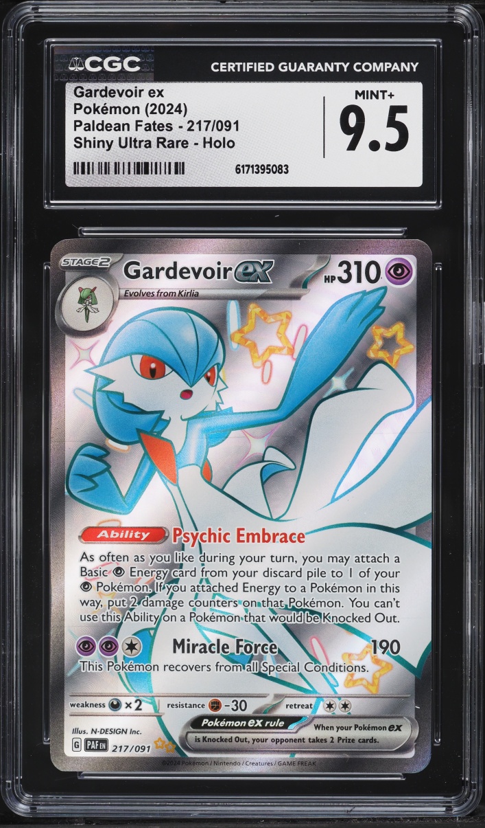 2024 Pokemon Scarlet & Violet Paldean Fates Shiny Rare Full Art Gardevoir ex #217 CGC 9.5 MINT+