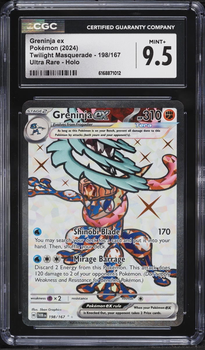 2024 Pokemon Scarlet & Violet Twilight Masquerade Full Art Greninja EX #198 CGC 9.5 MINT+