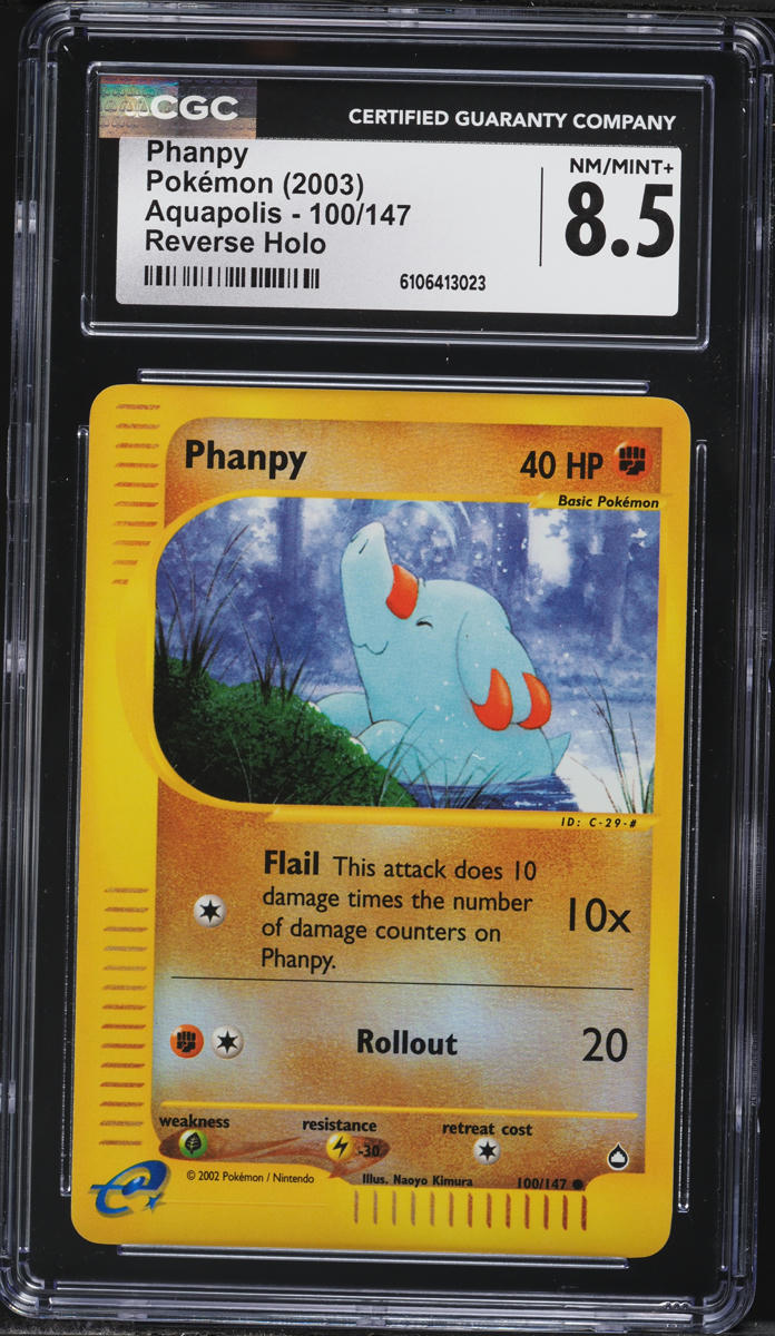2003 Pokemon Aquapolis Reverse Holo Phanpy #100 CGC 8.5 NM-MT+