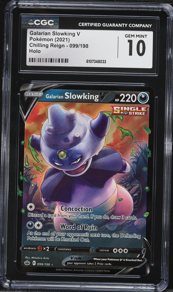 2021 Pokemon Sword & Shield Chilling Reign Galarian Slowking V #99 CGC 10 GEM MINT