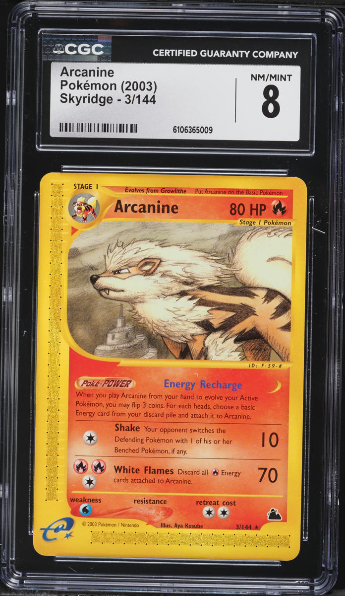 2003 Pokemon Skyridge Arcanine #3 CGC 8 NM-MT