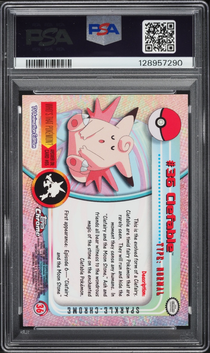 2000 Topps Chrome Pokemon Series 1 Sparkle Clefable #36 PSA 10 GEM MINT