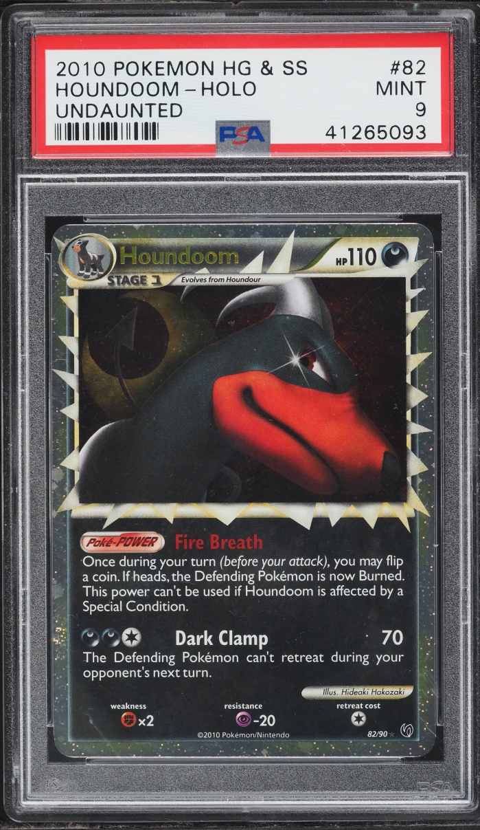 2010 Pokemon HeartGold & SoulSilver Undaunted Holo Houndoom #82 PSA 9 MINT