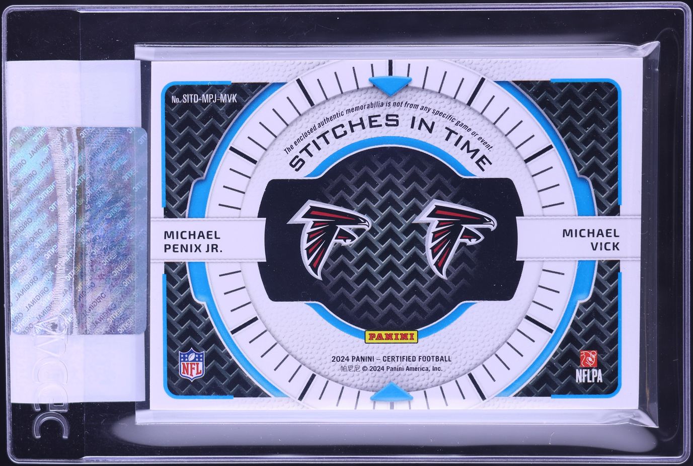 2024 Panini Certified Mirror Red Etch Michael Vick & Michael Penix Jr. RC PATCH /25 CGC AUTH