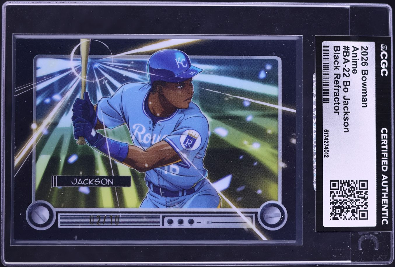 2026 Bowman Anime Black Refractor Bo Jackson /10 #BA-22 CGC AUTH