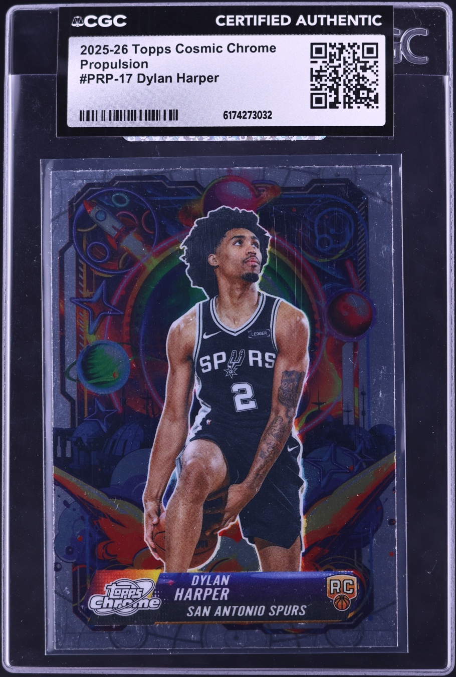 2025 Topps Chrome Cosmic Propulsion Dylan Harper ROOKIE #PRP-17 CGC AUTH