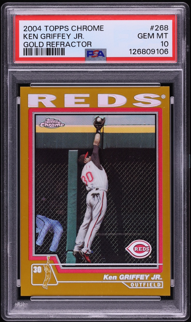 2004 Topps Chrome Gold Refractor Ken Griffey Jr. #268 PSA 10 GEM MINT