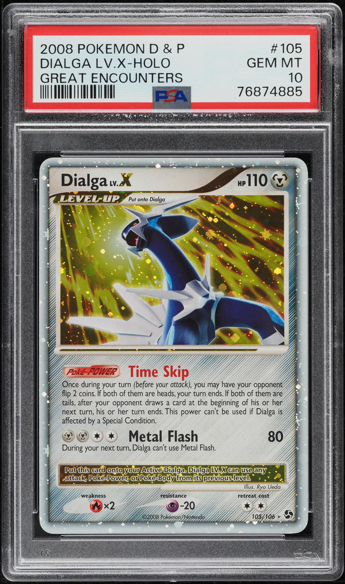 2008 Pokemon Diamond & Pearl Great Encounters Holo Dialga Lv.X #105 PSA 10 GEM