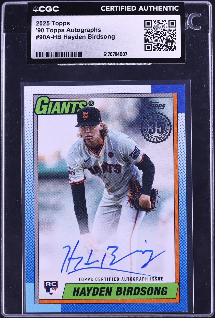 2025 Topps '90 Hayden Birdsong ROOKIE AUTO #90A-HB CGC AUTH