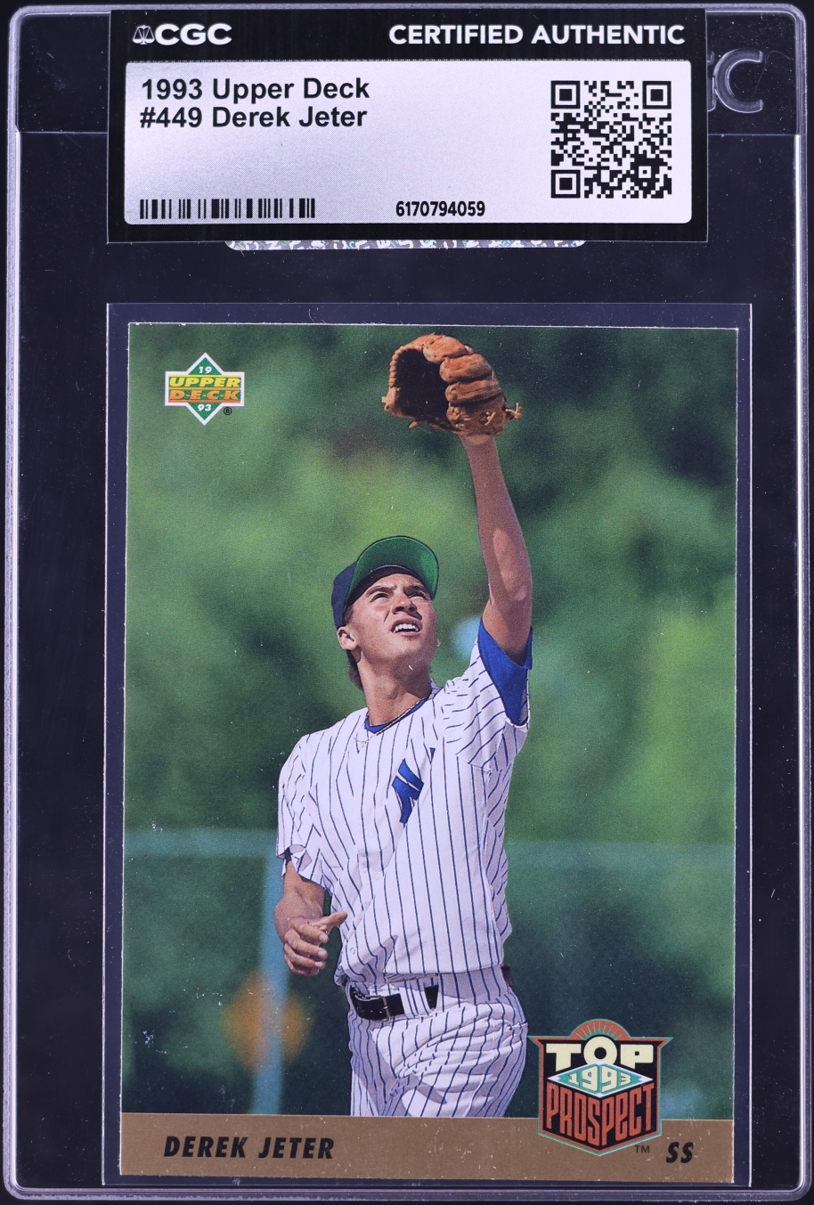 1993 Upper Deck Top Derek Jeter ROOKIE #449 CGC AUTH