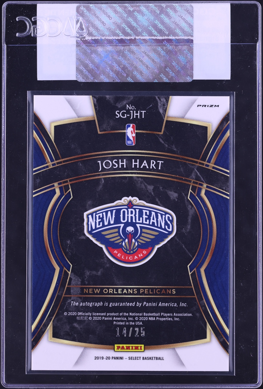 2019 Select Tie-Dye Josh Hart AUTO /25 #SG-JHT CGC AUTH