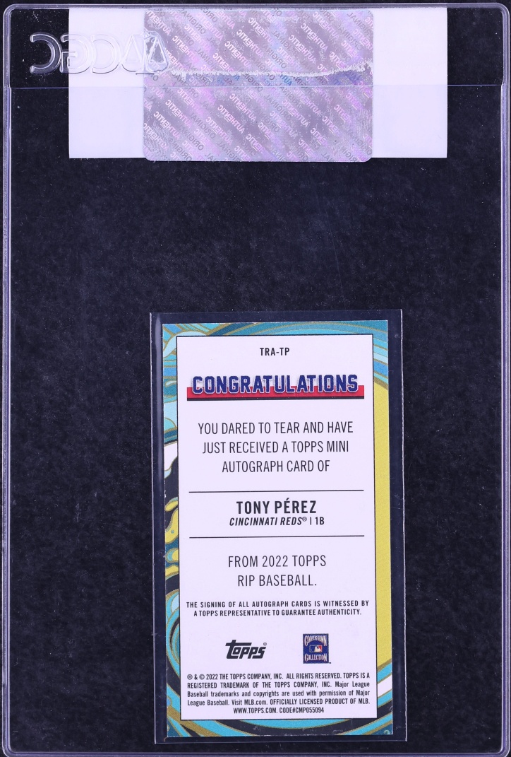 2022 Topps Rip Mini Gold Tony Perez /5 #TRA-TP CGC AUTH