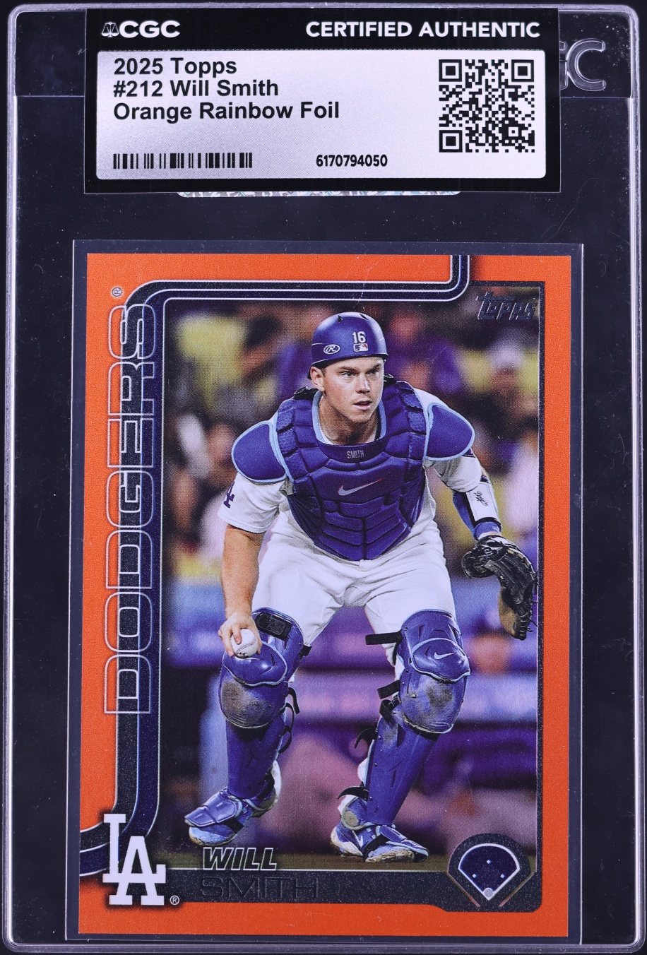 2025 Topps Orange Rainbow Foil Will Smith /25 #212 CGC AUTH