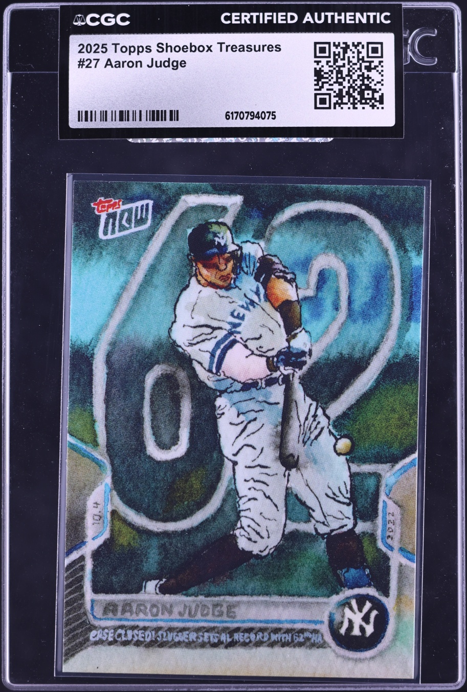 2025 Topps Shoebox Treasures Aaron Judge #27 CGC AUTH
