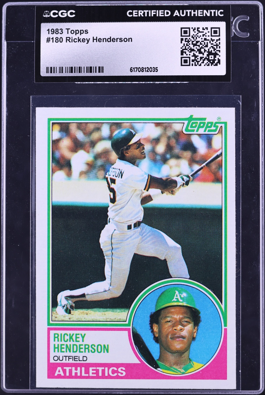 1983 Topps Rickey Henderson #180 CGC AUTH