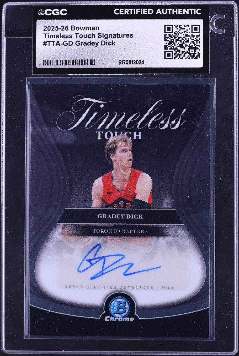 2025 Bowman Chrome Timeless Touch Gradey Dick AUTO #TTA-GD CGC AUTH