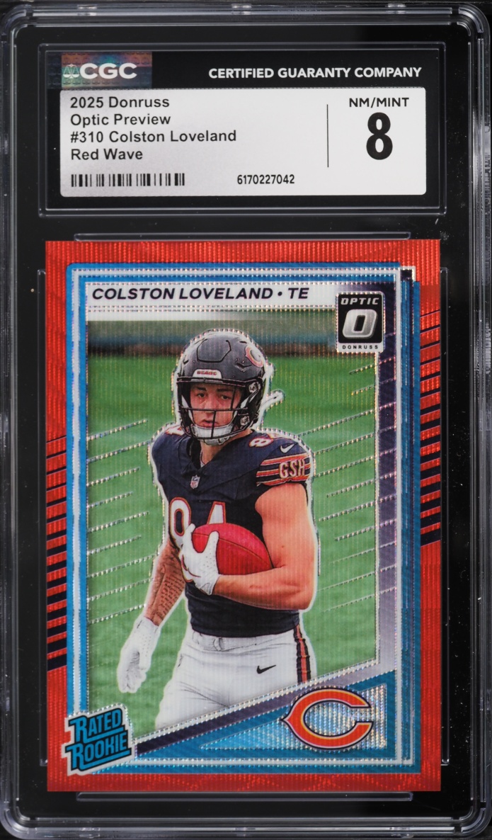 2025 Donruss Optic Preview Red Wave Colston Loveland ROOKIE #310 CGC 8 NM-MT