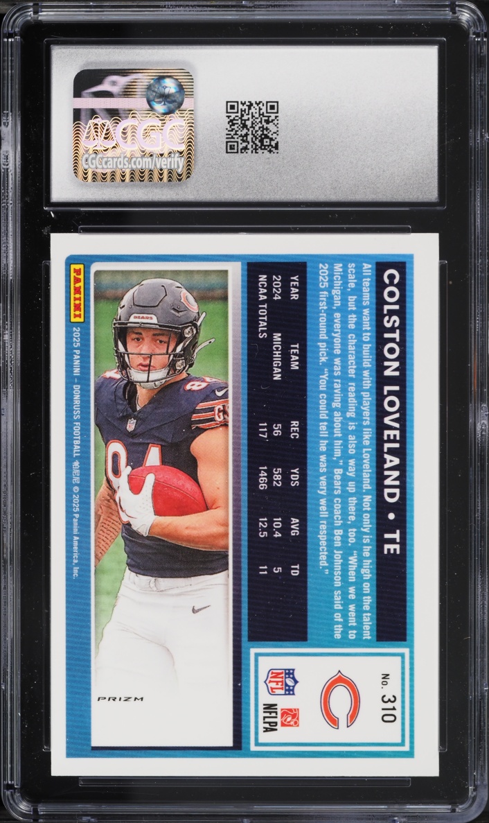 2025 Donruss Optic Preview Red Wave Colston Loveland ROOKIE #310 CGC 8 NM-MT