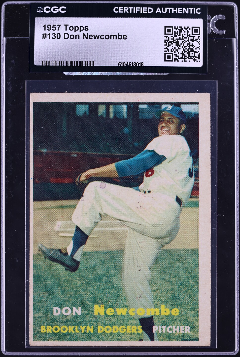 1957 Topps Don Newcombe #130 CGC AUTH
