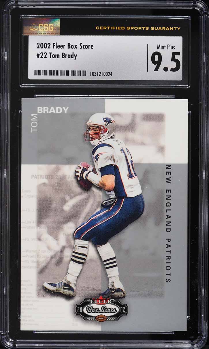 2002 Fleer Box Score Tom Brady #22 CSG 9.5 MINT+