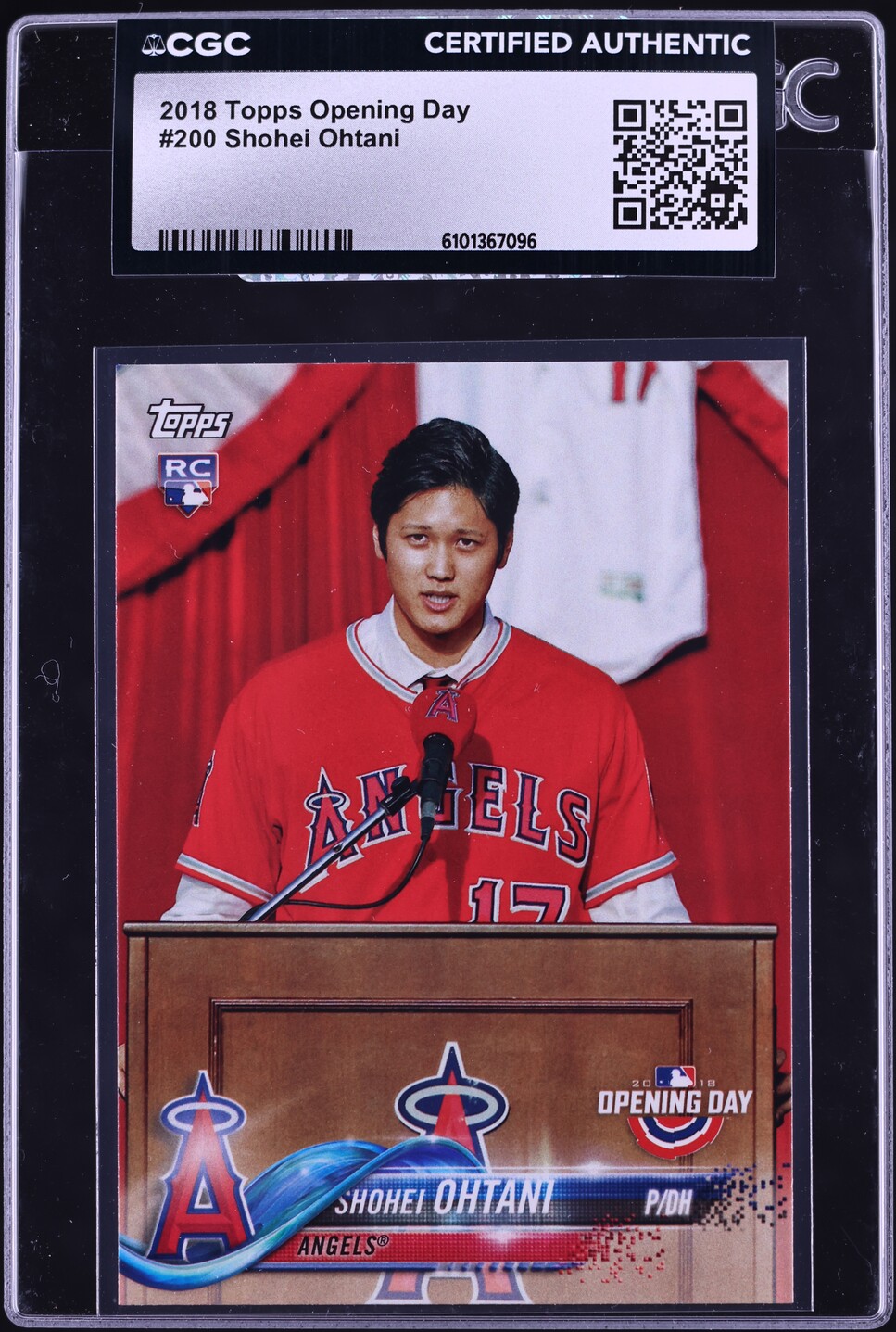 2018 Topps Opening Day Shohei Ohtani ROOKIE #200 CGC AUTH