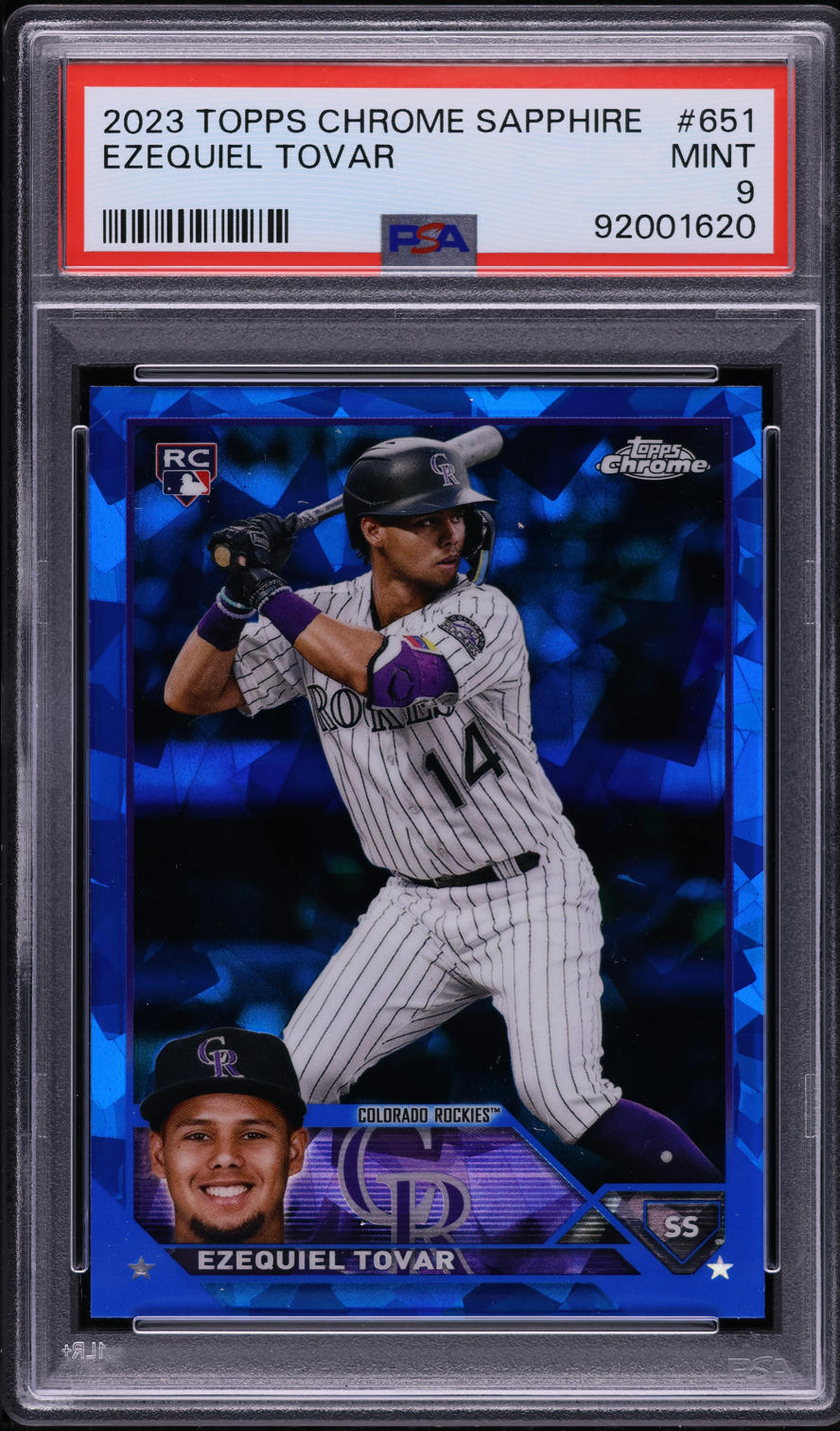 2023 Topps Chrome Sapphire Ezequiel Tovar ROOKIE #651 PSA 9 MINT