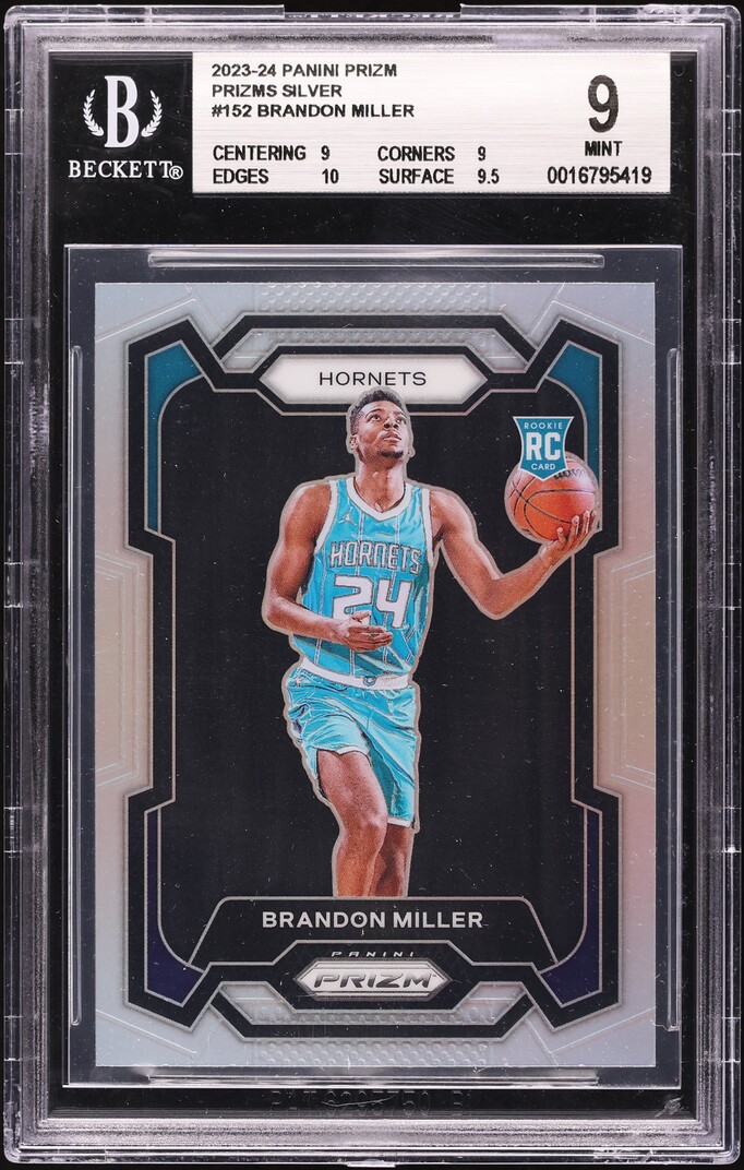 2023 Panini Prizm Silver Brandon Miller ROOKIE #152 BGS 9 MINT