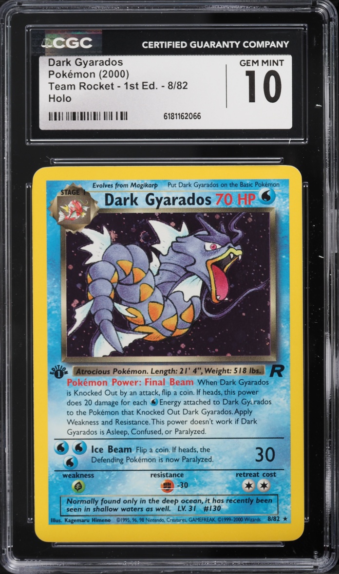 2000 Pokemon Team Rocket 1st Edition Holo Dark Gyarados #8 CGC 10 GEM MINT