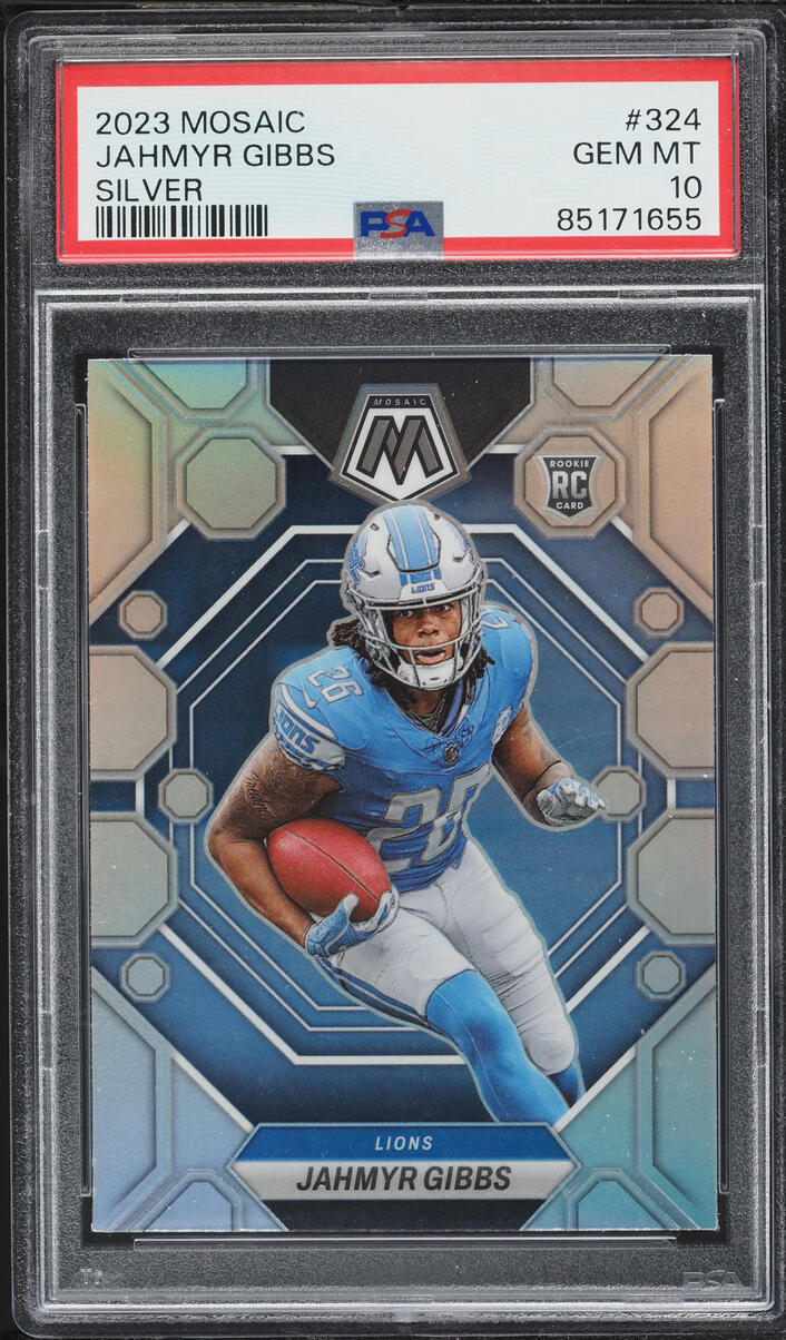 2023 Panini Mosaic Silver Jahmyr Gibbs ROOKIE #324 PSA 10 GEM MINT