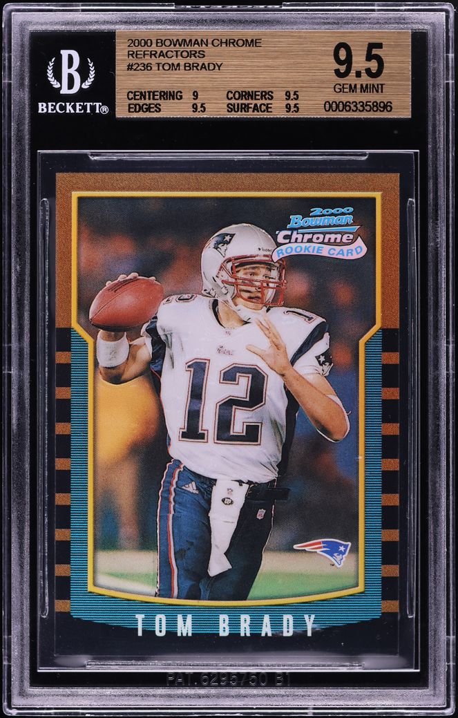 2000 Bowman Chrome Refractor Tom Brady ROOKIE #236 BGS 9.5 GEM MINT