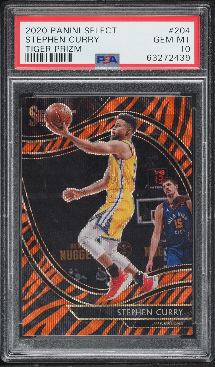 2020 Select Courtside Tiger Prizm Stephen Curry #204 PSA 10 GEM MINT