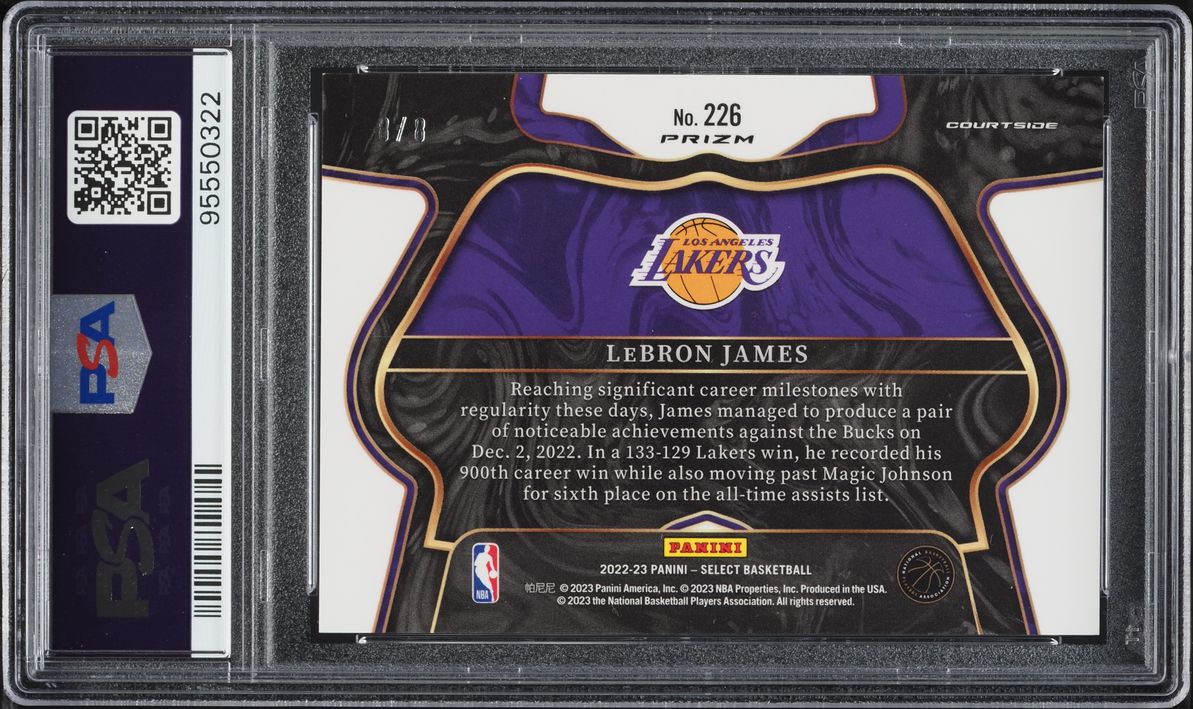 2022 Select Courtside Lucky Envelopes Prizm LeBron James 8/8 #226 PSA 9 MINT