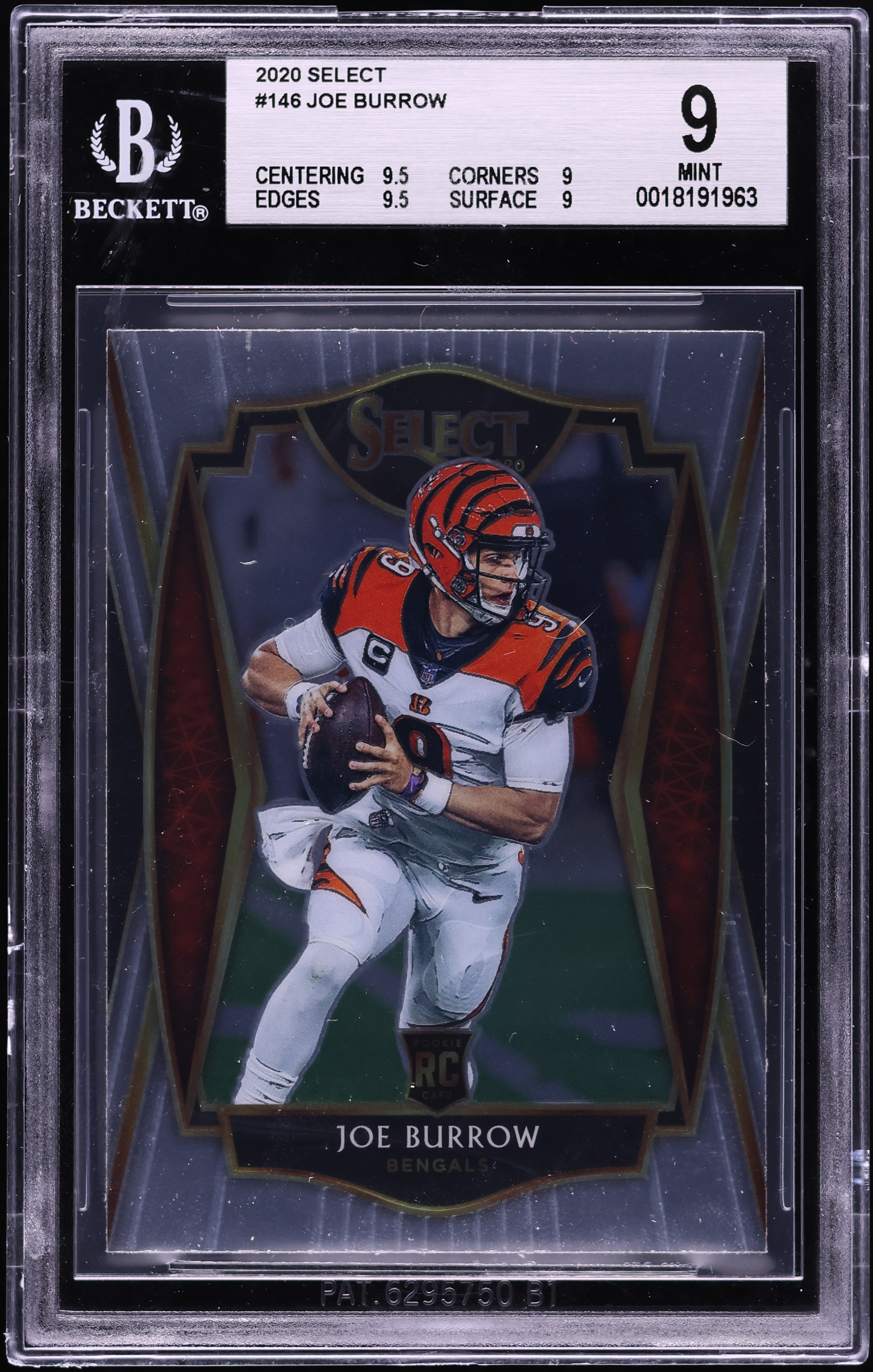 2020 Select Premier Level Joe Burrow ROOKIE #146 BGS 9 MINT