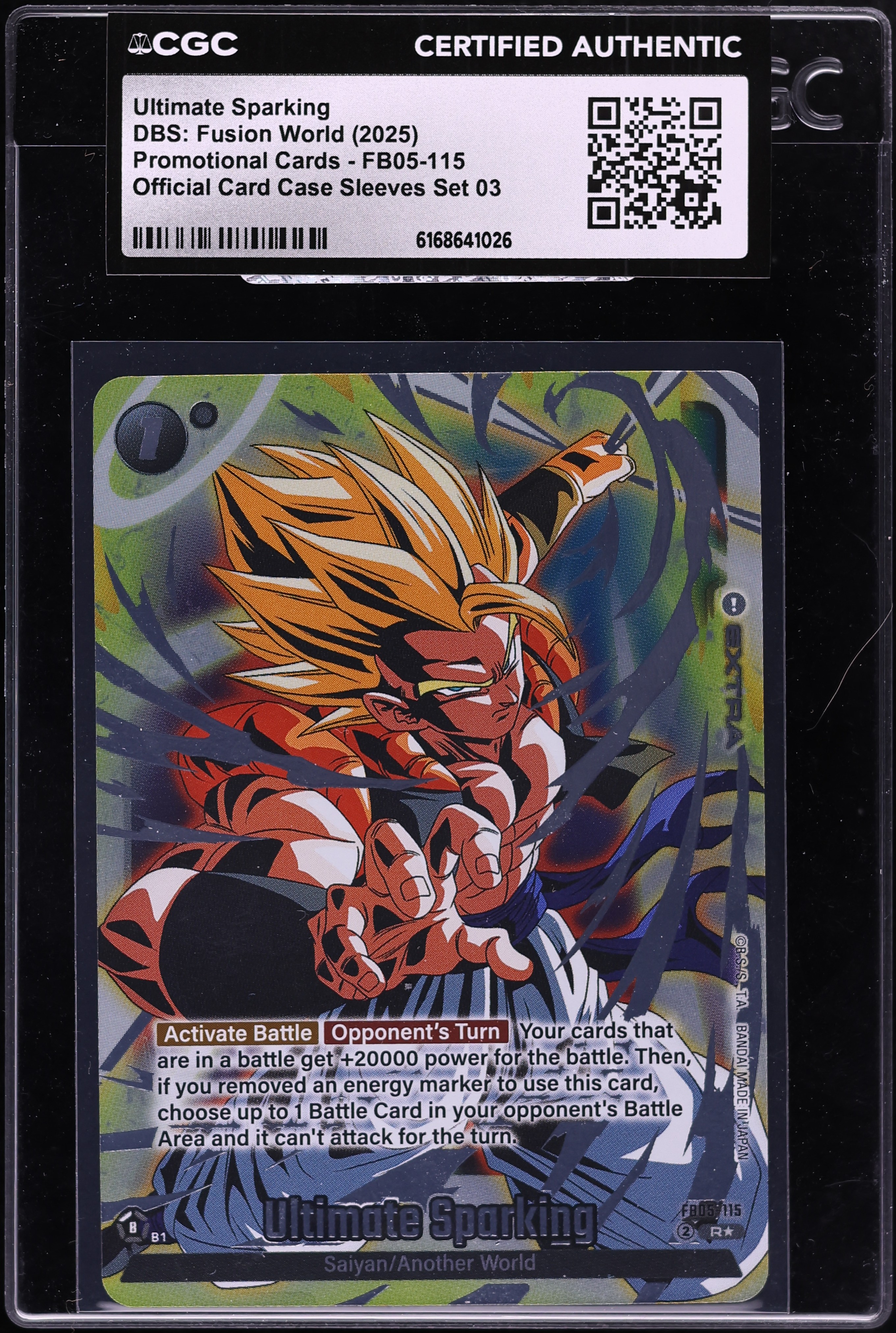 2025 Dragon Ball Super Fusion World Promo Set 3 Ultimate Sparking #FB05-115 CGC AUTH