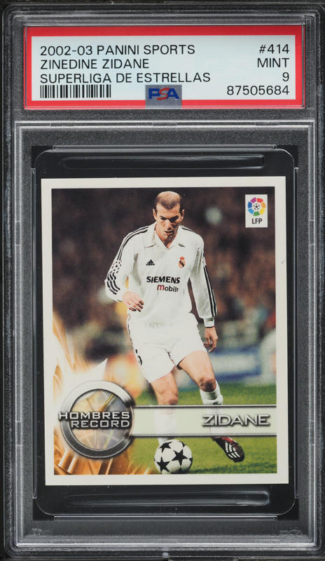 1995 Panini Soccer Zinedine Zidane #75 PSA 8 NM-MT on