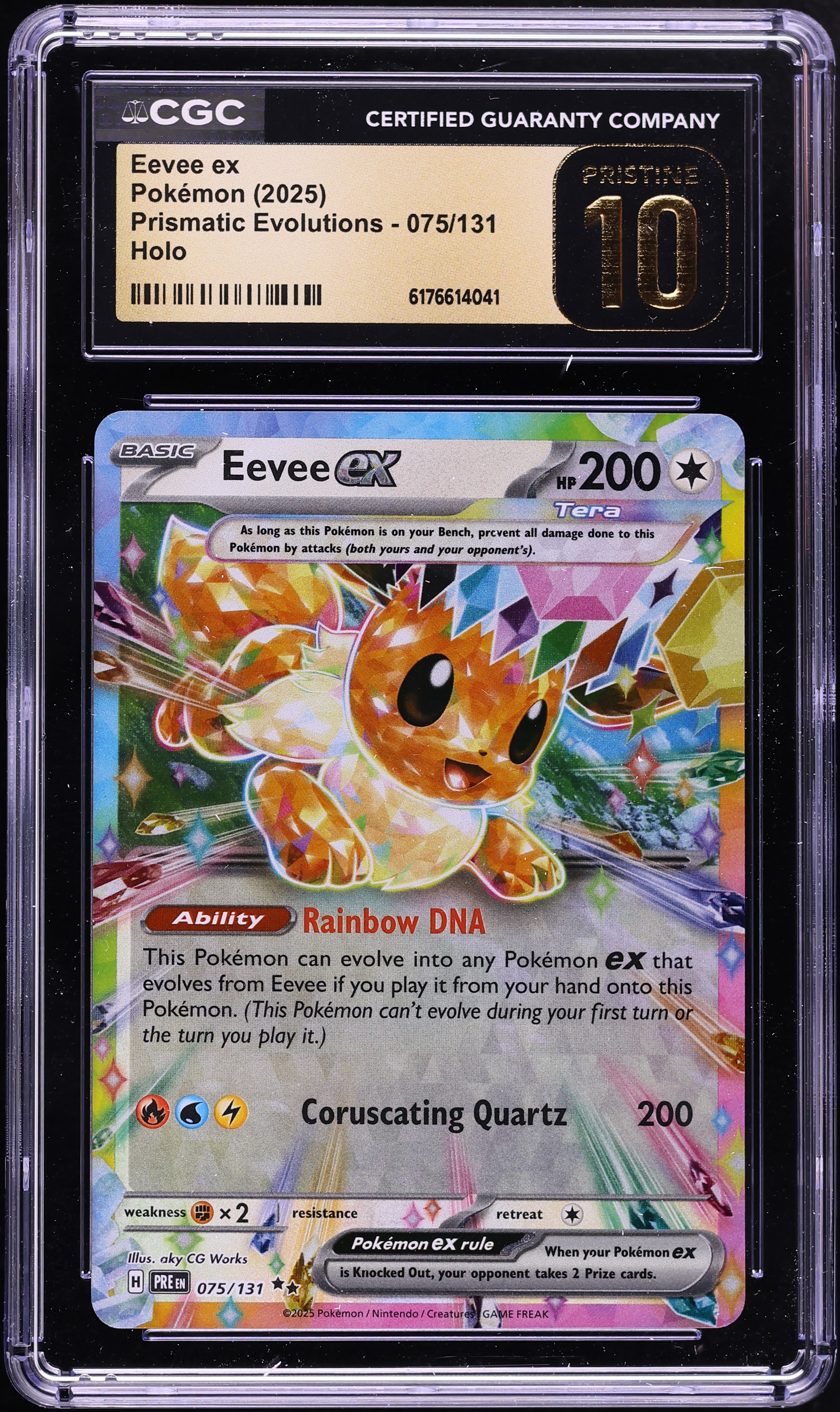 2025 Pokemon Scarlet & Violet Prismatic Evolutions Holo Eevee ex #75 CGC 10 PRISTINE
